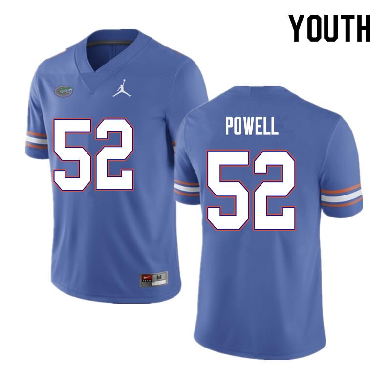 Youth NCAA Florida Gators Antwuan Powell #52 Stitched Authentic Nike Blue College Football Jersey MLT1665ZP